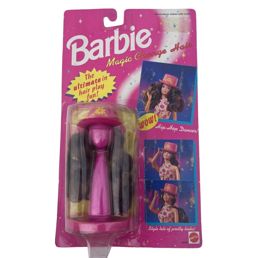 Vintage 1994 Mattel Barbie‎ Magic Change Hair Hip Hop Dancer Brown Curls New NOS